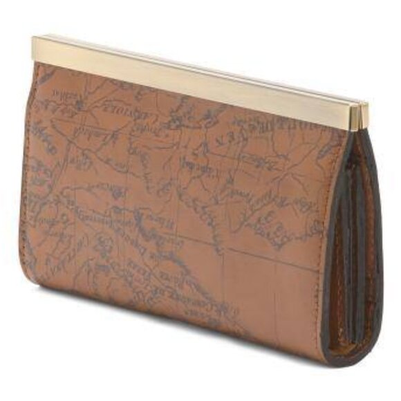 Patricia Nash Leather Cauchy Framed Wallet /w Map Print- Push Lock Closure-NWT - Picture 6 of 8